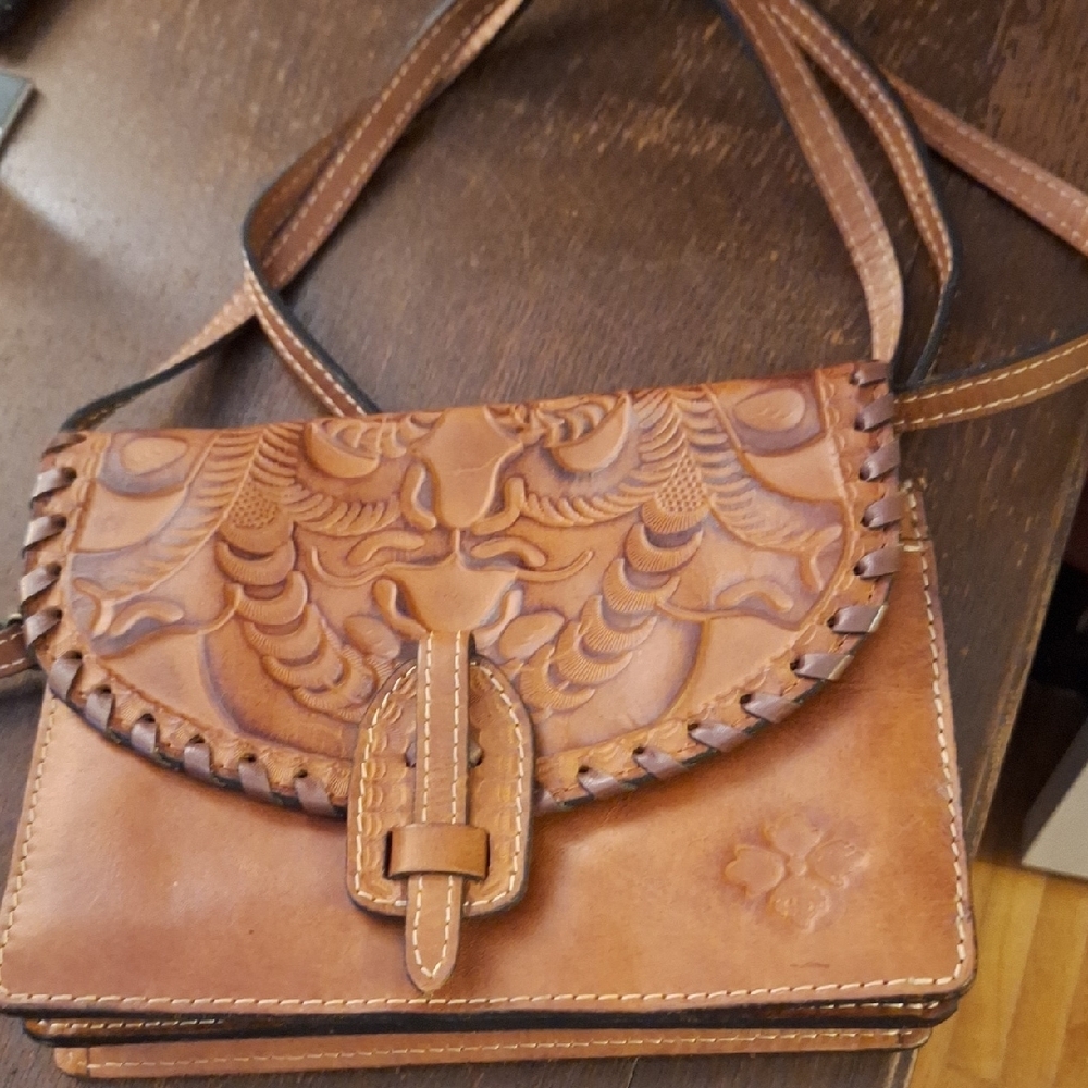 Patricia Nash Tan Embossed Crossbody Bag